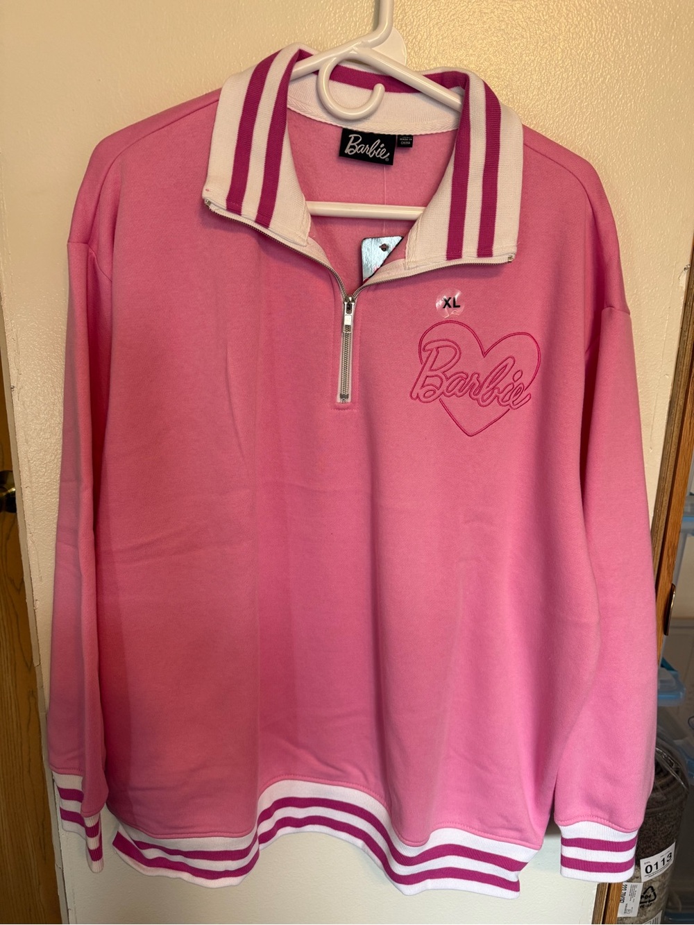 “BARBIE” HALF ZIP SWEATSHIRT